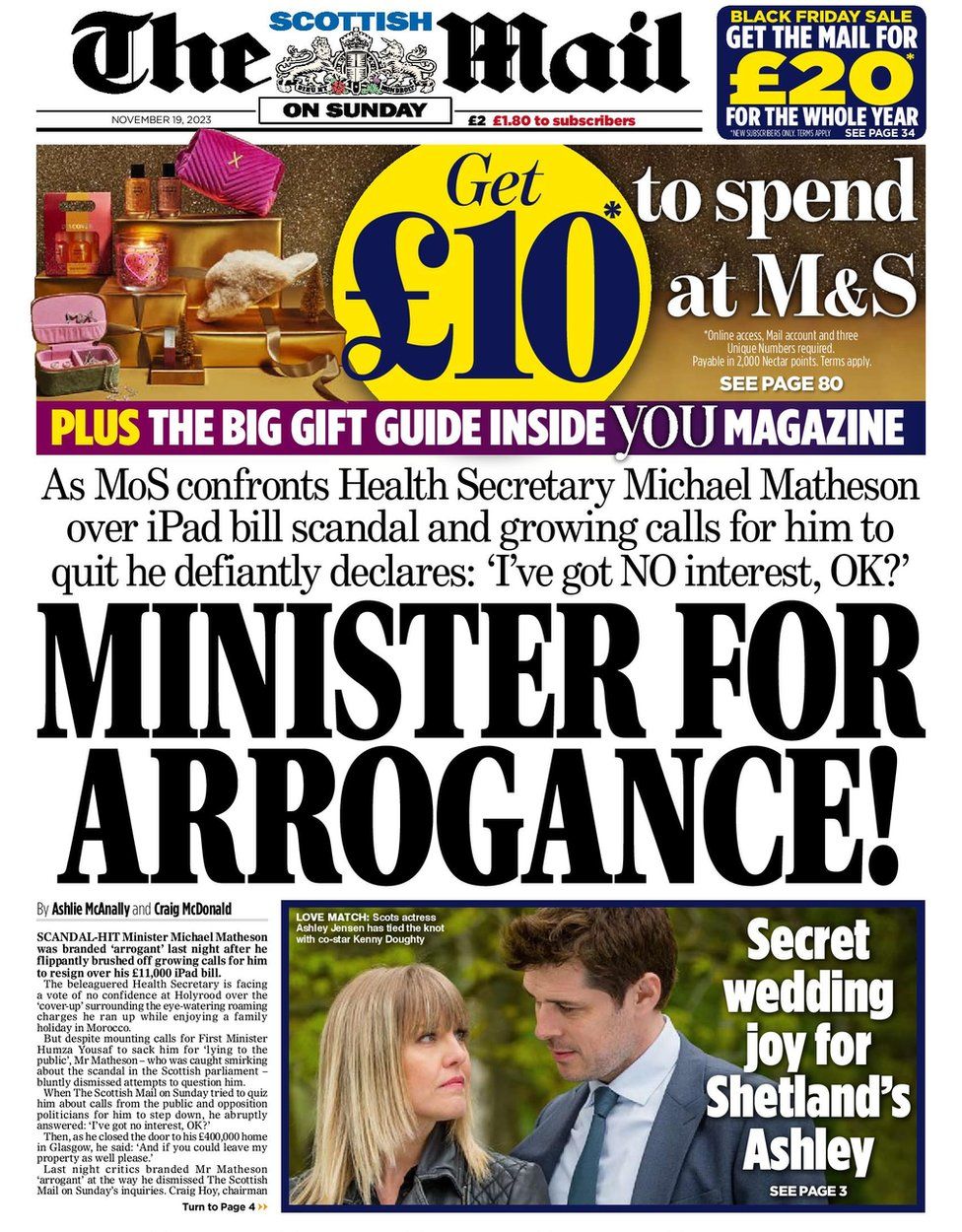 Scotland's Papers: 'Hospital Blunders' And 'minister For Arrogance ...