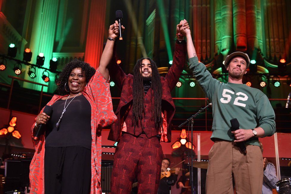 Ruby Turner, Skip Marley and JP Cooper (left to right)