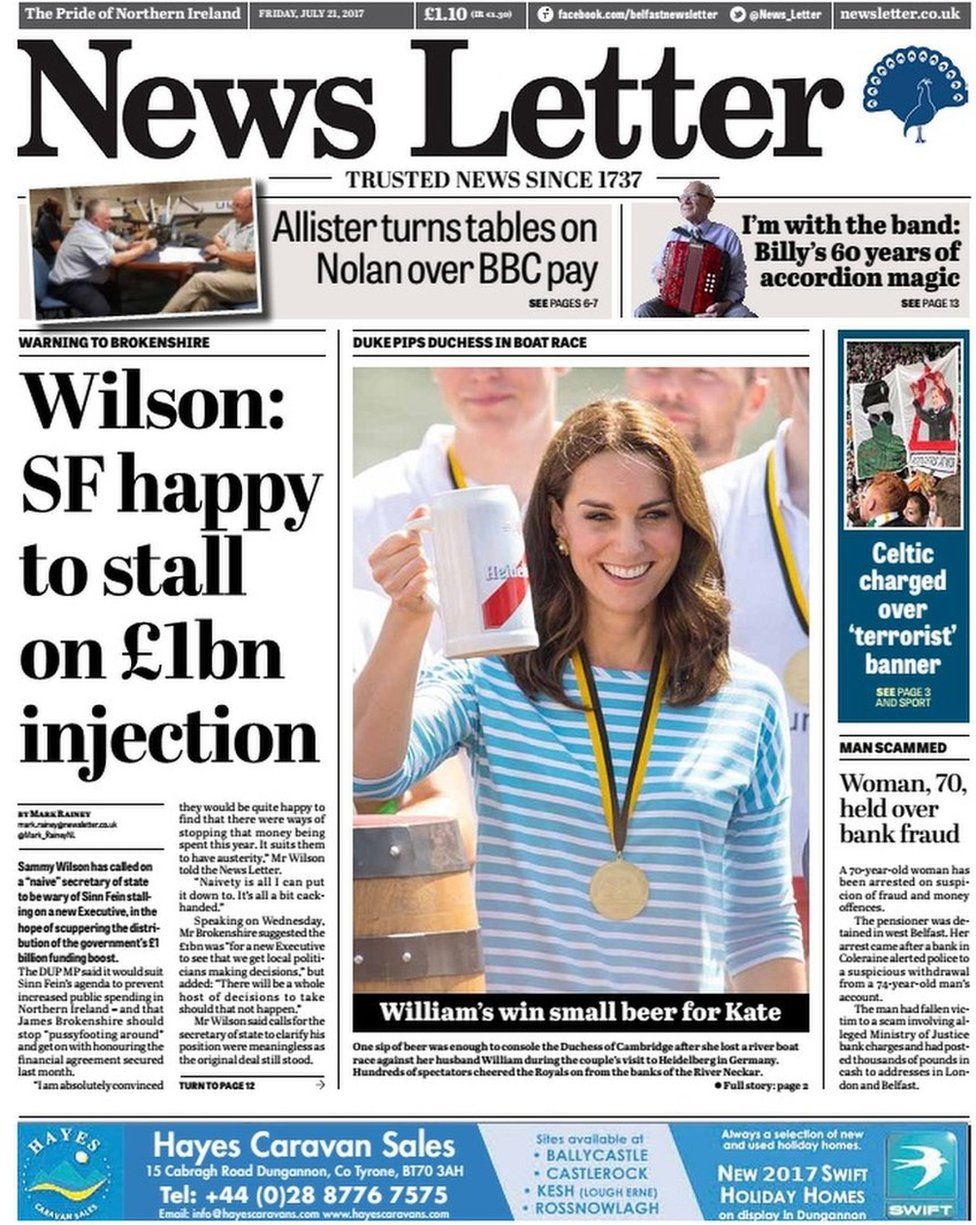 Front page of the News Letter on Friday