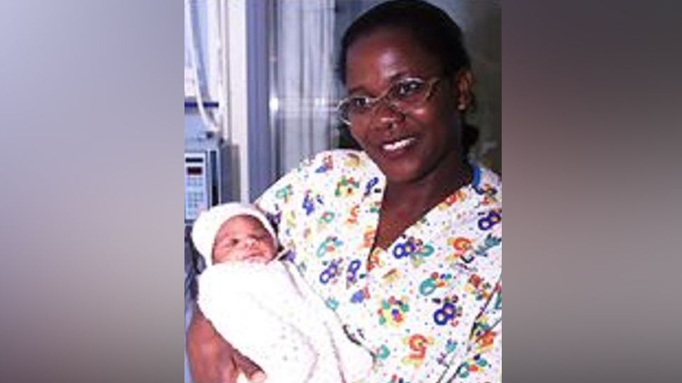 Beatrice Narh-Saam and baby Toyin