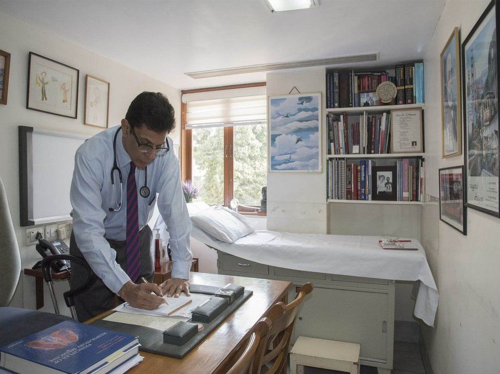 Dr Zarir Udwadia at his clinic