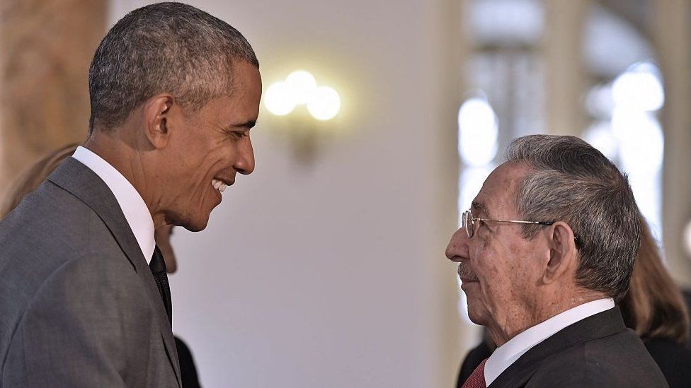 Barack Obama y Raúl Castro