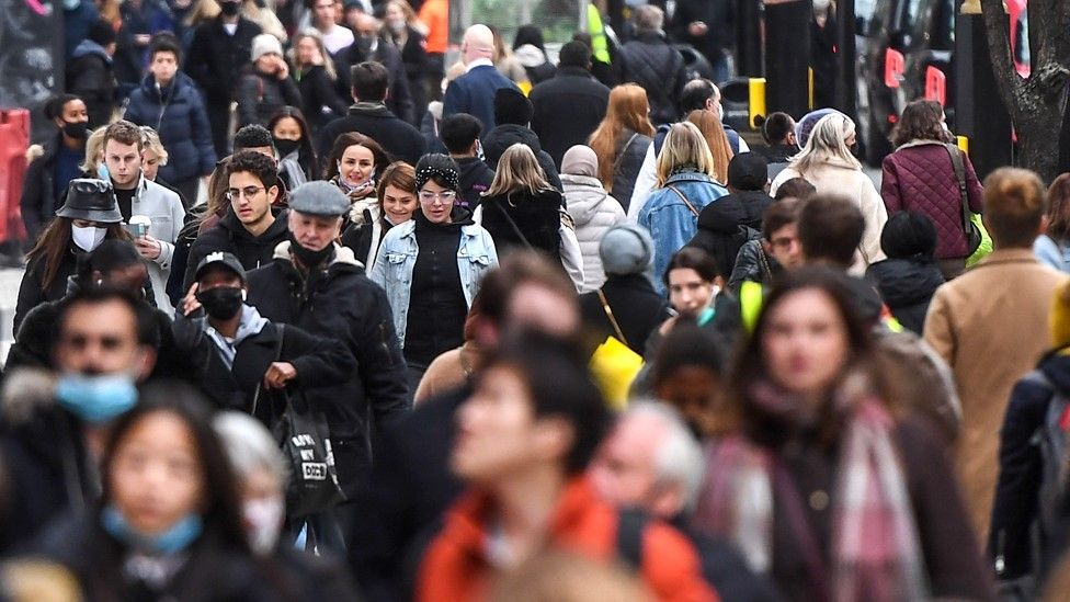 Crowds of shoppers on Oxford Street, London, on December 2, 2020