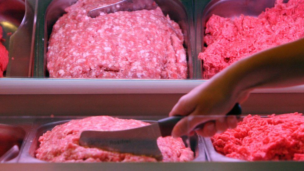 Mince meat at a butchers