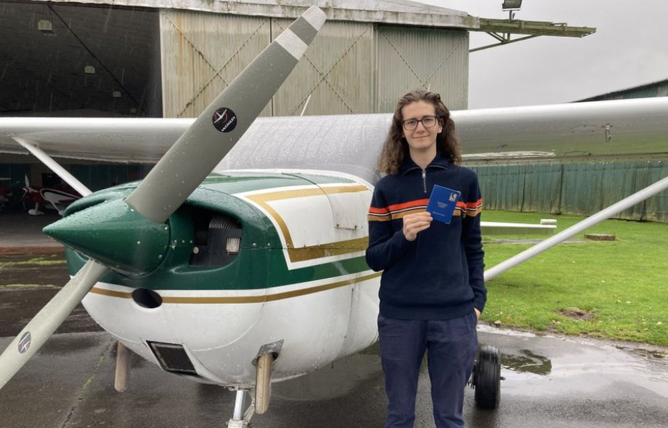 Milo with his pilot's licence