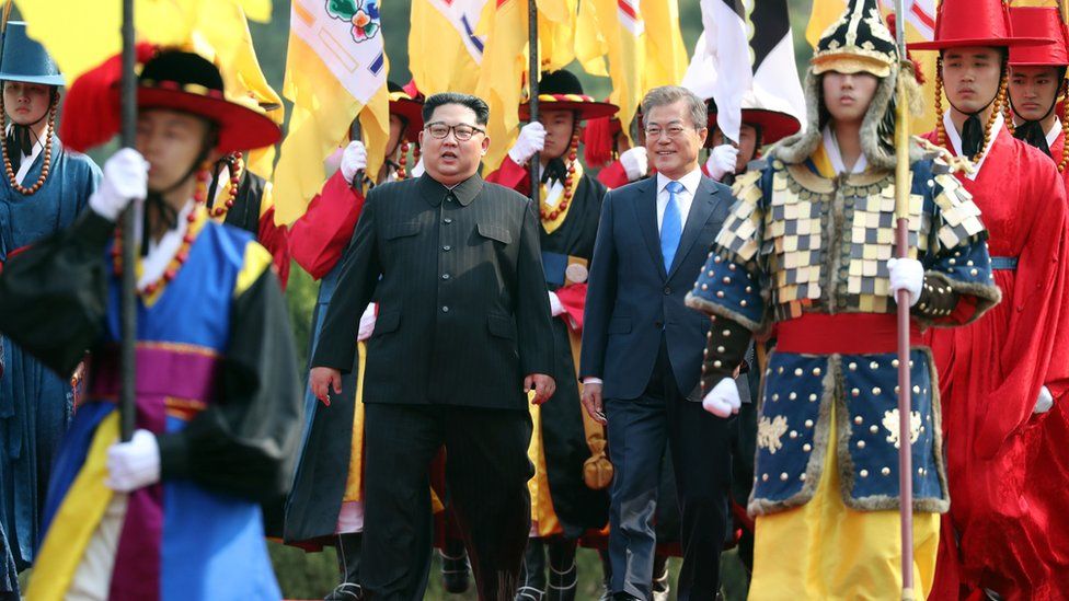 Kim Jong-un and Moon Jae-in