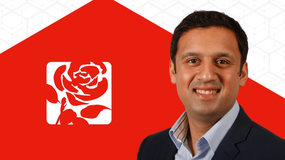 Leader Anas Sarwar in front of Scottish Labour logo