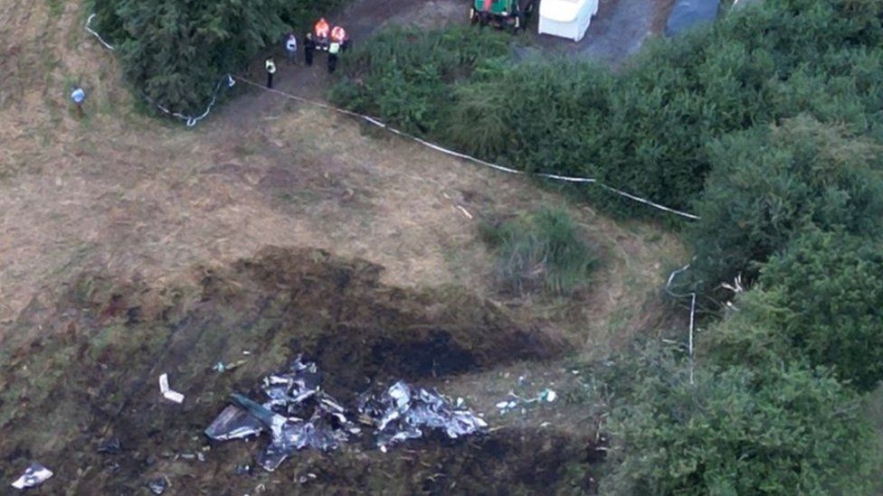 Site of plane crash in North Yorkshire