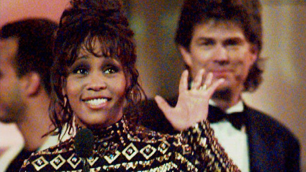 Whitney Houston at the Grammys in 1994