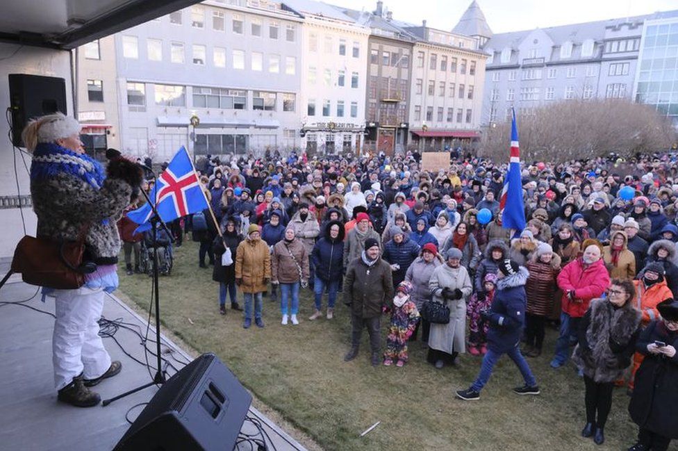 Protest in Reykjavik, 1 Dec 18