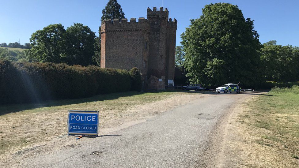 Police cordon @ Lullingstone Castle