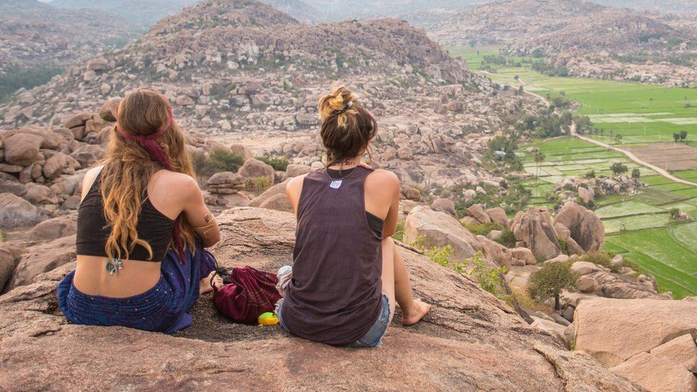 Backpackers in India