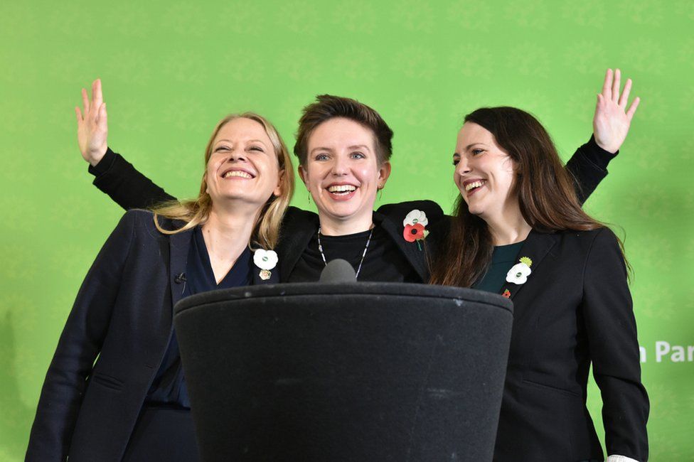 Sian Berry, Carla Denyer and Amelia Womack