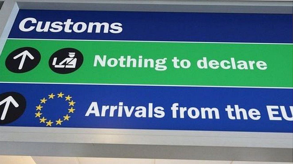 Customs sign in the UK
