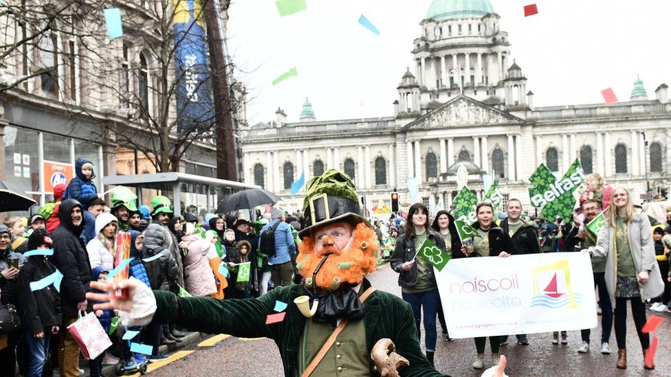 St Patrick's Day parade in Belfast in 2022