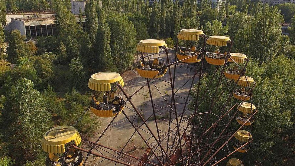 Колесо обозрения в чернобыльской зоне отчуждения