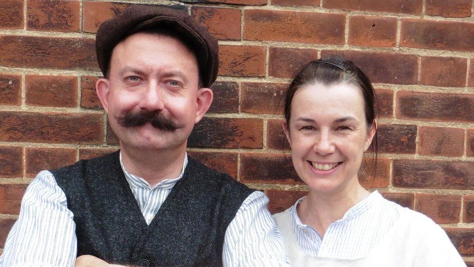 Neil and Fiona in old Victorian costumes