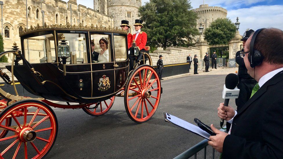 Andrew Peach reporting on Princess Eugenie's wedding in Windsor