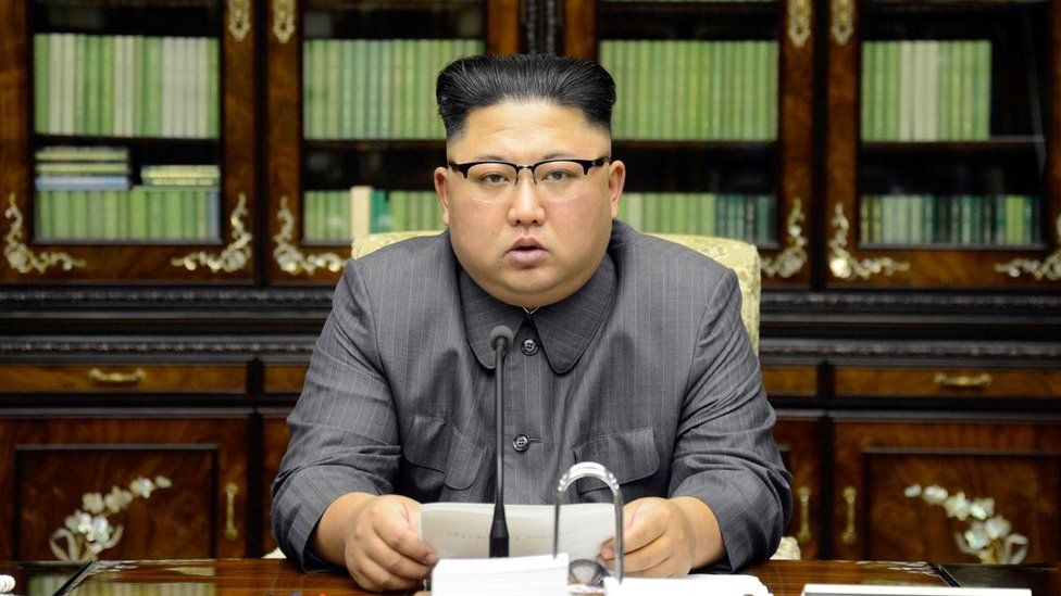 North Korea's leader Kim Jong Un makes a statement regarding U.S. President Donald Trump's speech at the U.N. general assembly, in this undated photo released by North Korea"s Korean Central News Agency (KCNA) in Pyongyang 22 September 2017.