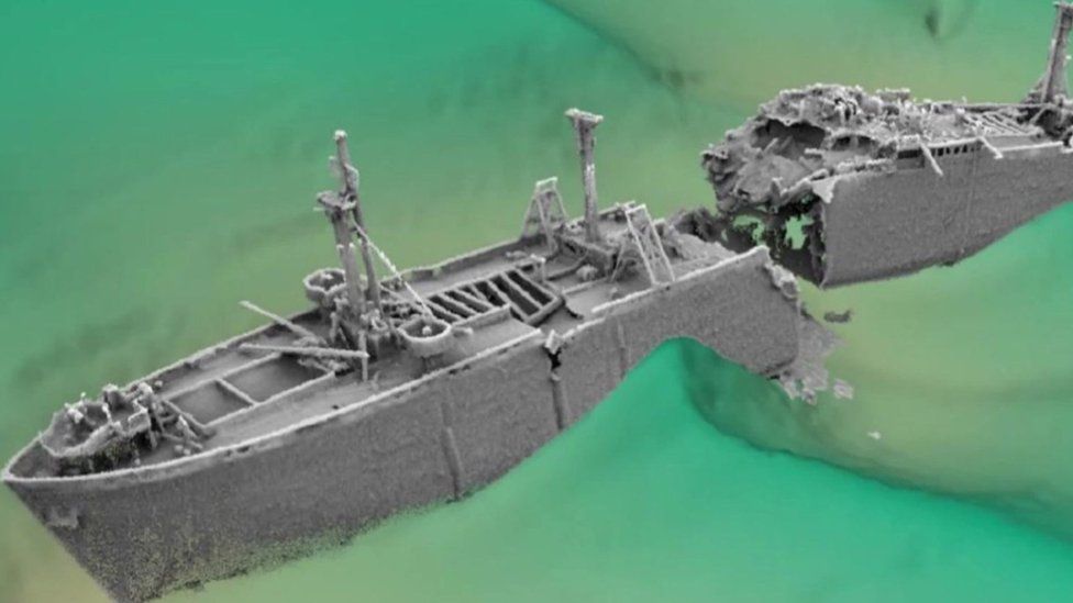 Masts To Be Axed From Explosive Filled Shipwreck In Safety Bid BBC News    124639118 Ship1 