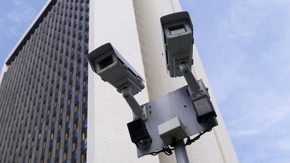 Photo of CCTV cameras in front of a building
