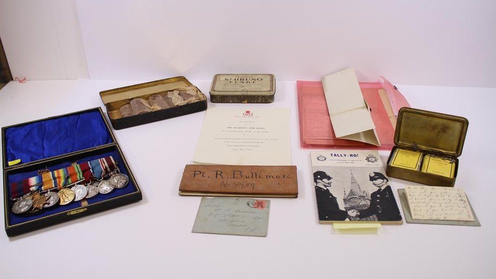Items belonging to Leicestershire Regiment soldier Richard Bullimore