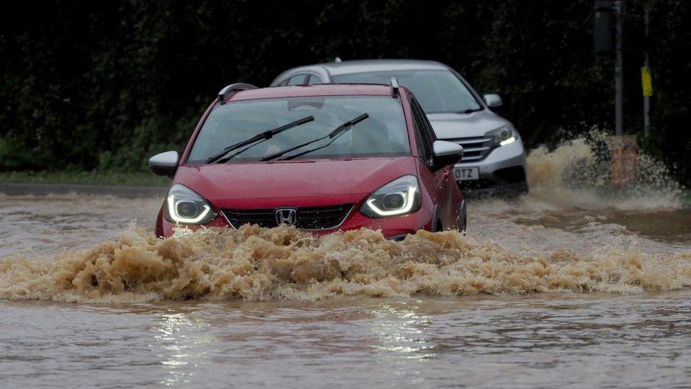 Flooded cars