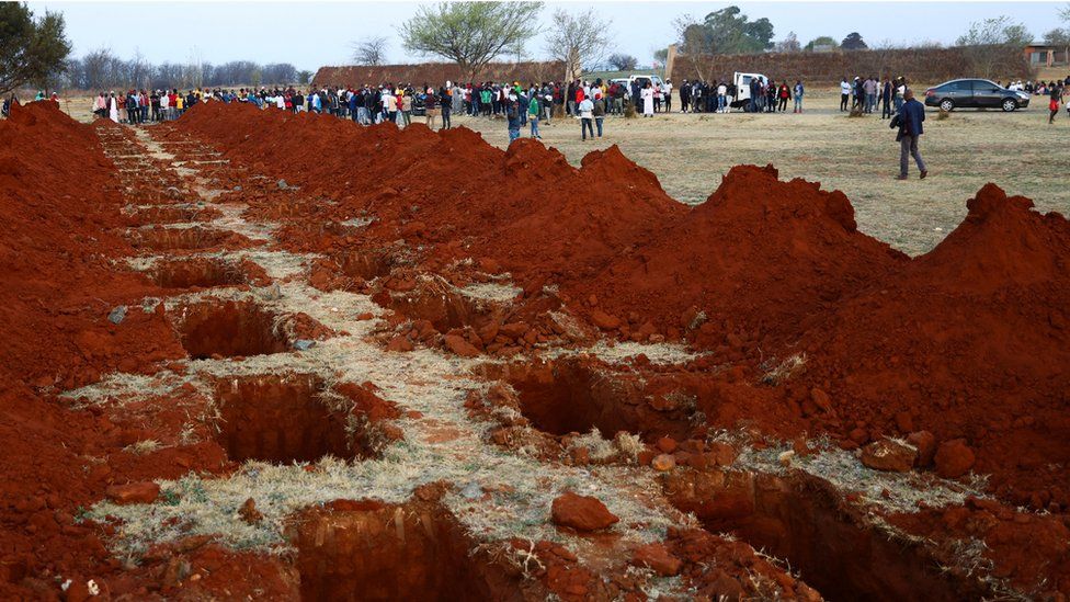 Open graves in South Africa, 3 September