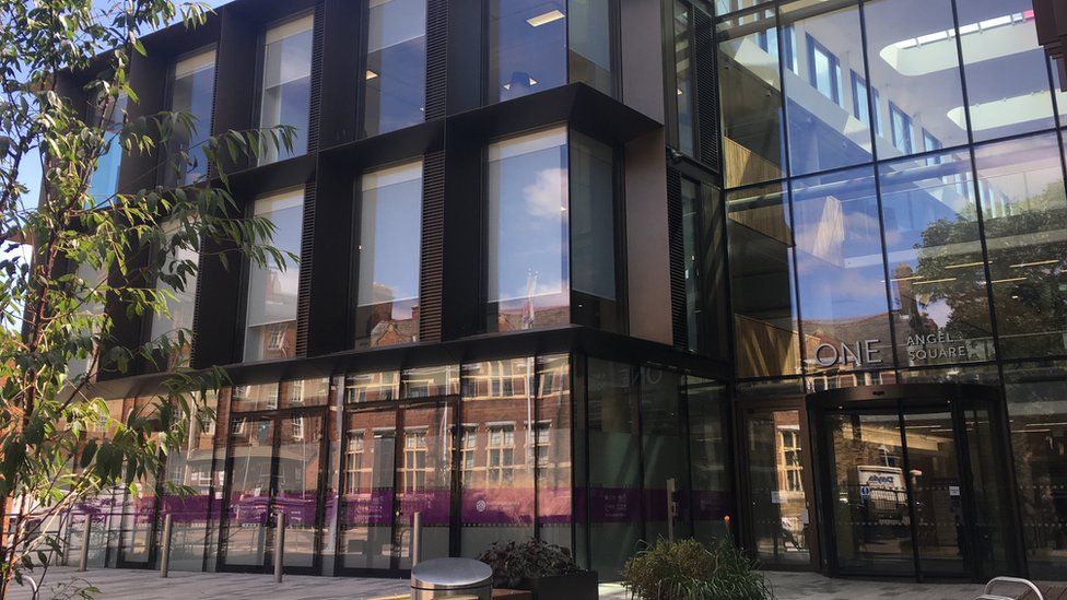 One Angel Square, West Northamptonshire Council HQ with steel and glass façade