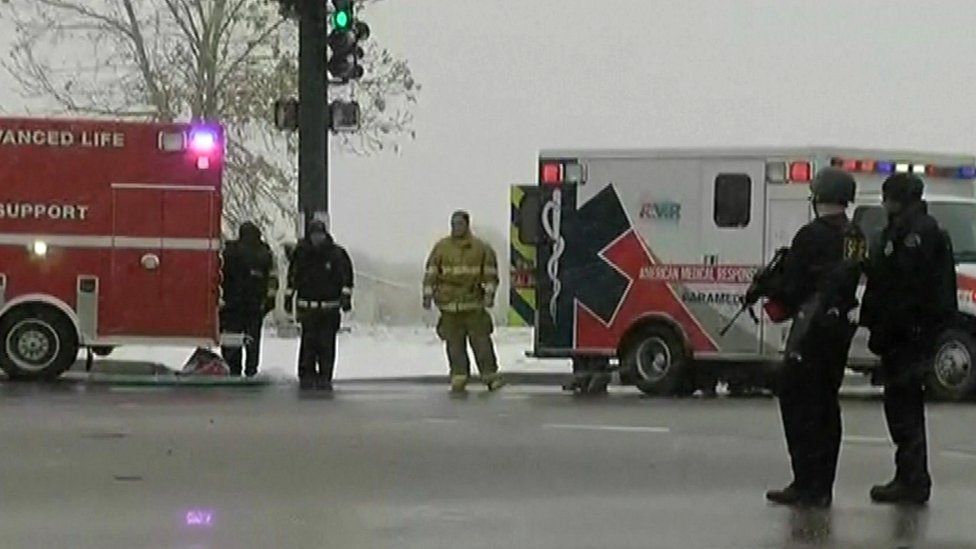 Still from TV footage of the scene in Colorado Springs on 27 November 2015
