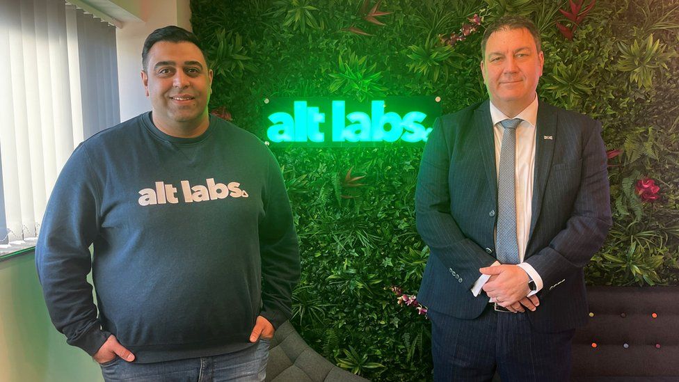 Alt lab's CEO Imran Anwar, left, and PCC Steve Turner