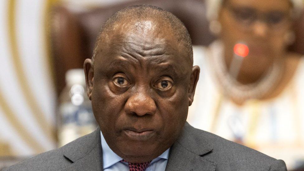 President Cyril Ramaphosa answers questions in the National Assembly at the Good Hope Building of Parliament on November 03, 2022 in Cape Town, South Africa.
