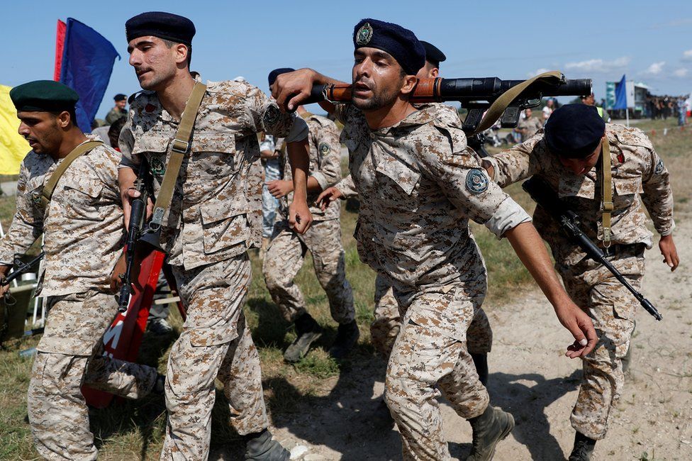 Marines from Iran take part in the International Army Games 2019 at the Khmelevka firing ground on the Baltic Sea coast in Kaliningrad Region, Russia August 5, 2019