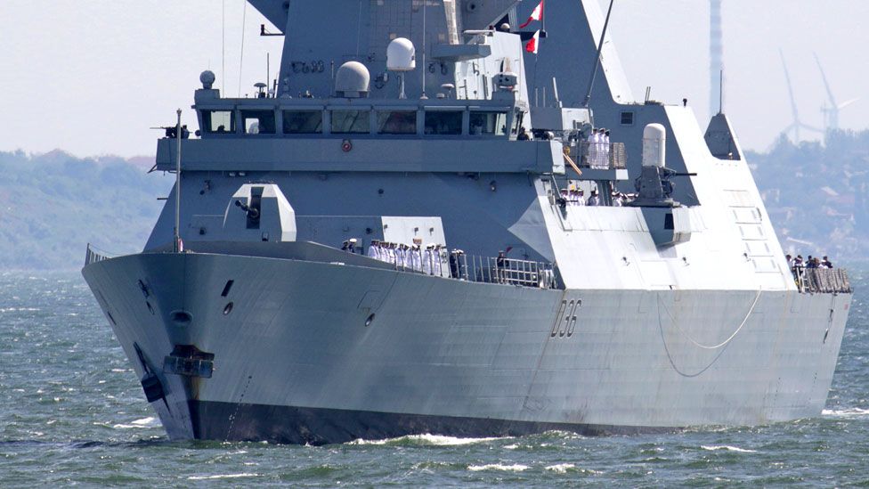 HMS Defender arrives at the Black Sea port of Odessa, Ukraine, on 18 June