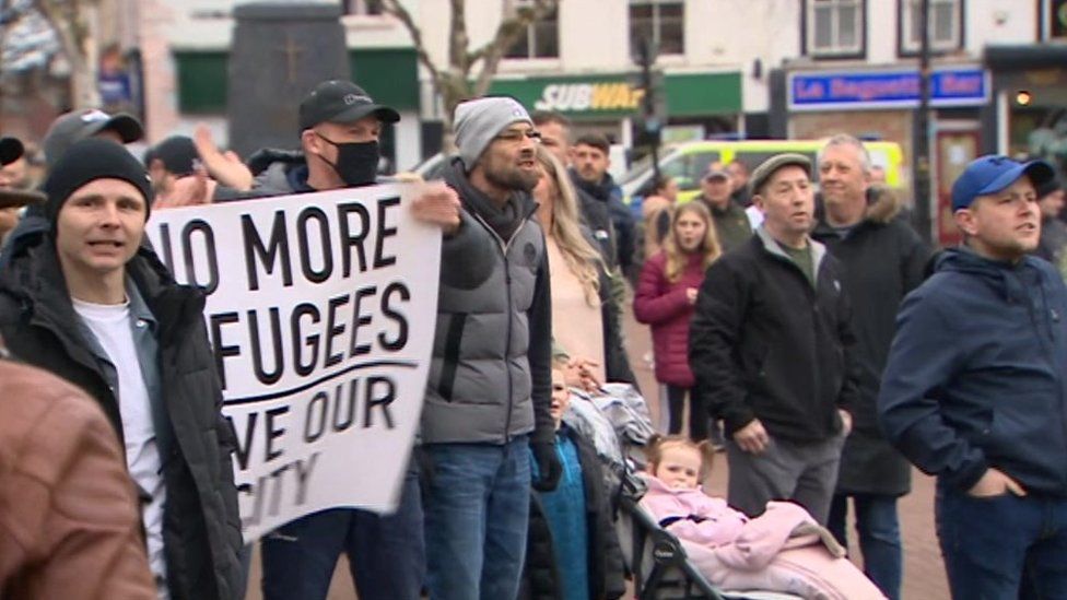 Anti-immigration protesters in Carlisle