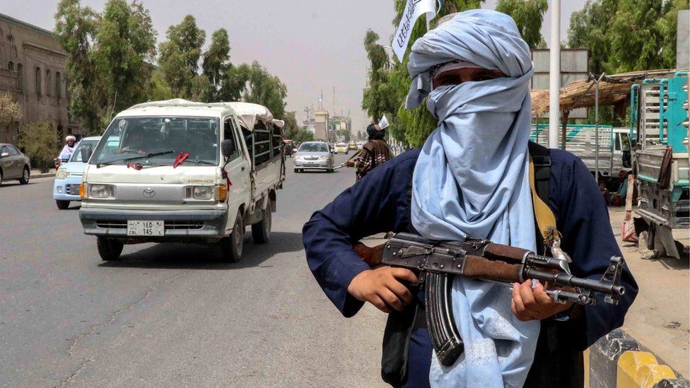Taliban patrol as nation celebrate the 102nd Independence Day in Kandahar, Afghanistan