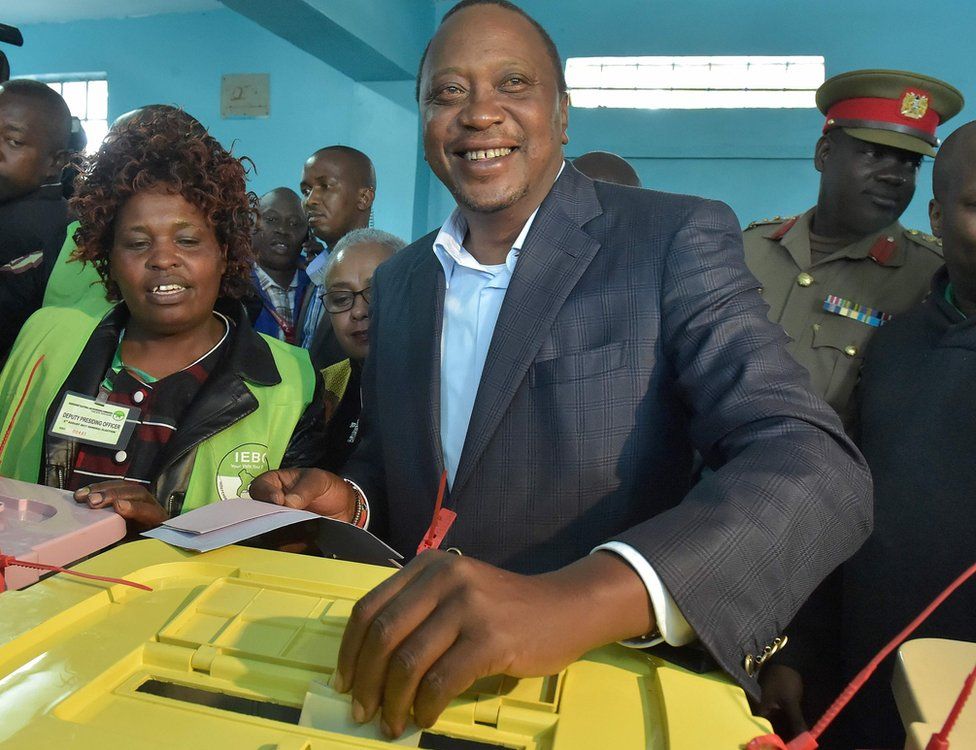 President Uhuru Kenyatta votes in Katundu