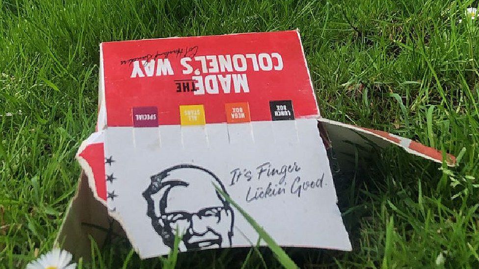 KFC box on roadside