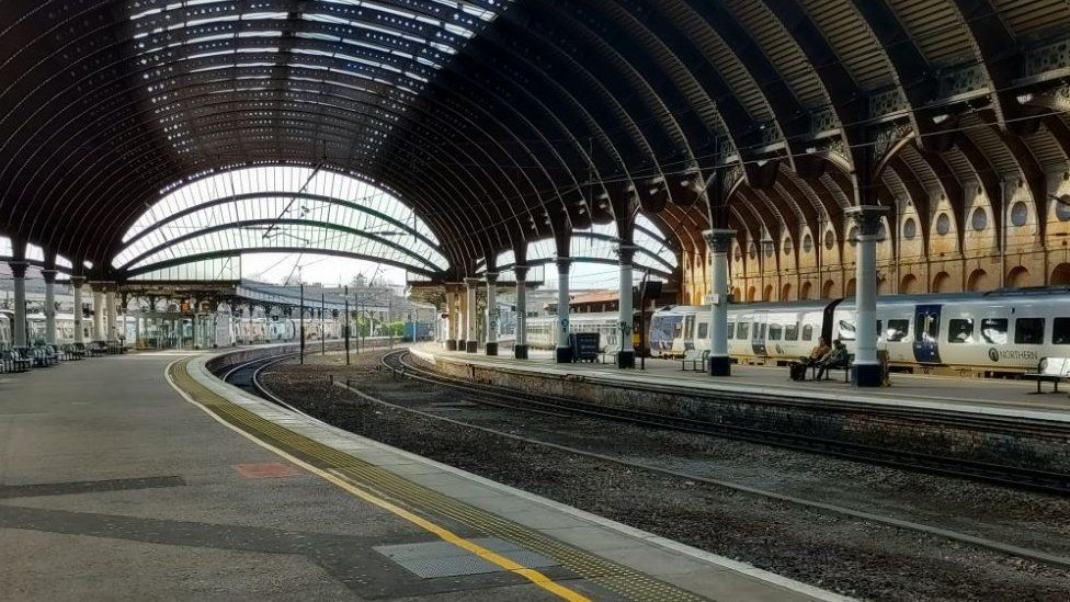 Platforms at York railway station