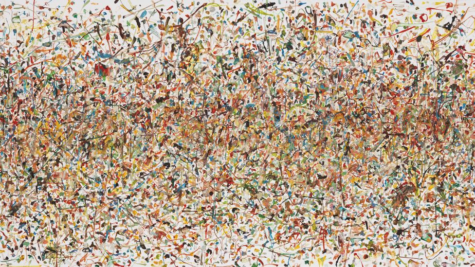 Dan Colen's This Isn't So Dark chewing gum canvas.