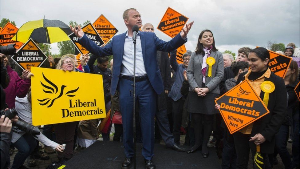 Tim Farron, Liberal Democrat leader, campaigning in south London