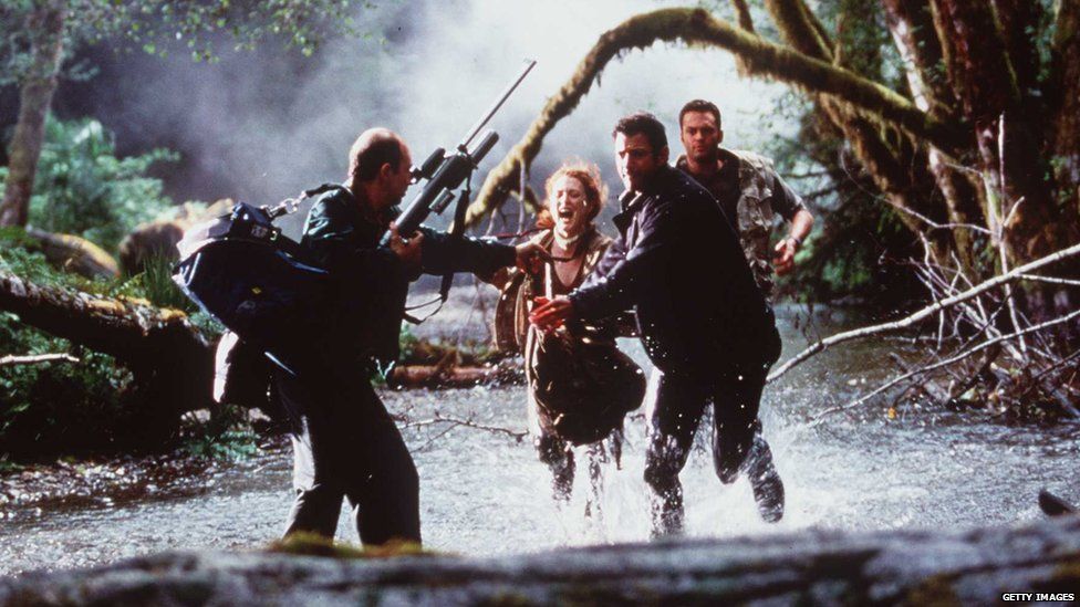 Scene from The Lost World: Jurassic Park, featuring Jeff Goldblum