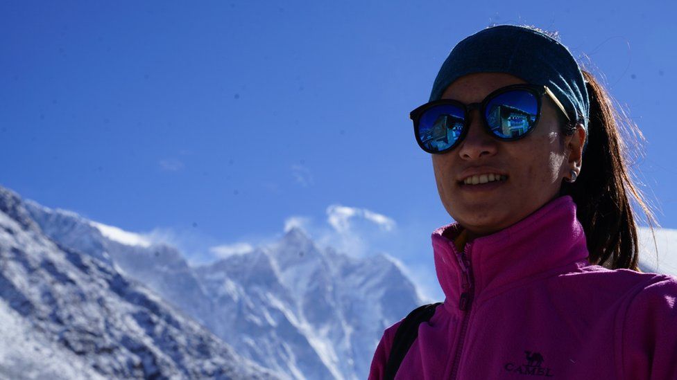 Photo journalist Purnima Shrestha at Everest base camp this season