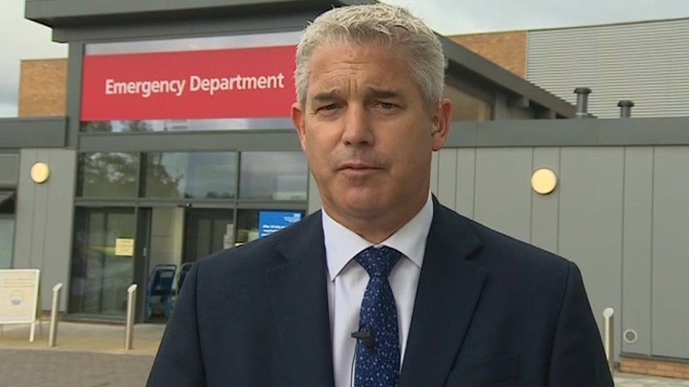 Stephen Barclay outside the Norfolk and Norwich University Hospital