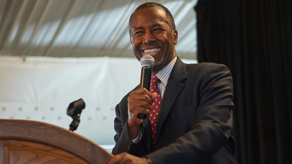 Ben Carson speaks at an event in St Louis