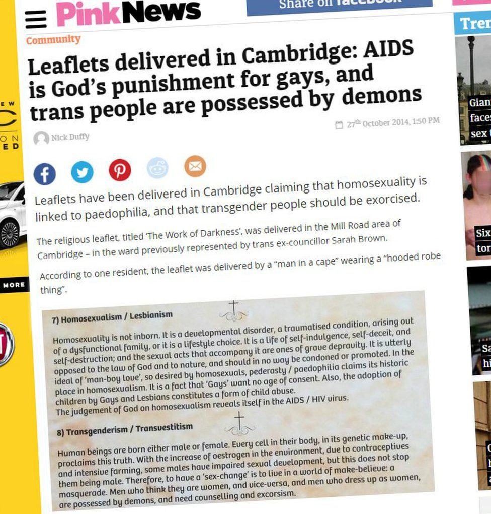 Fake monk Damon Kelly spread gay hate leaflets - BBC News