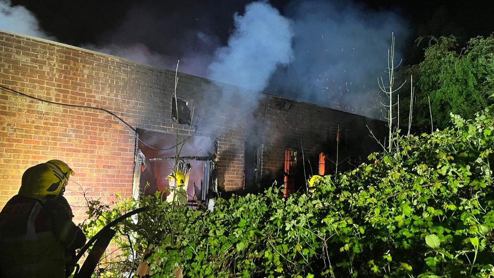 Firefighters put out fire in Dade Avenue, Inkersall