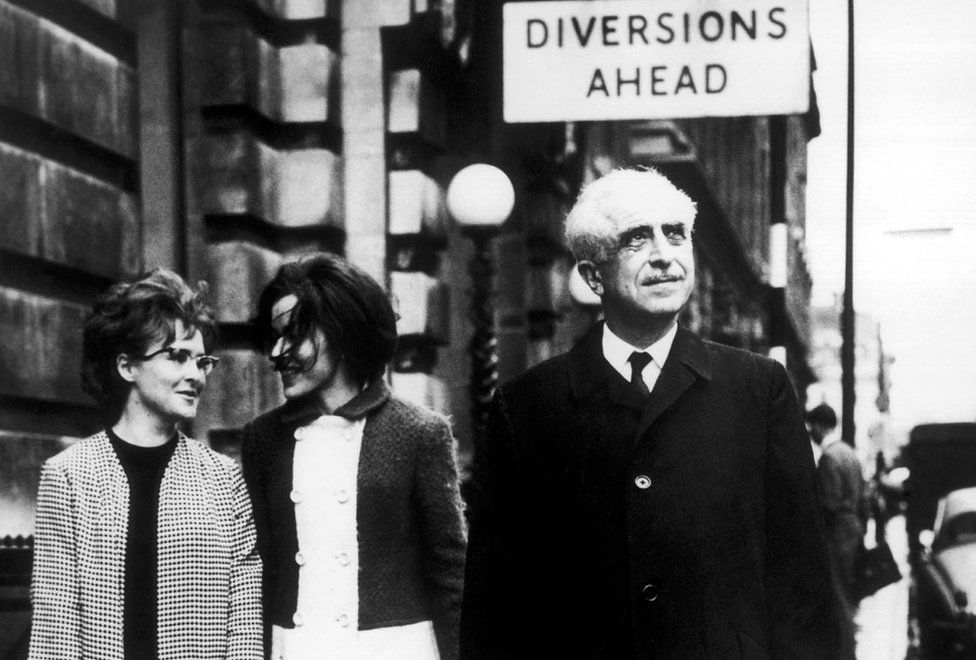 Professor Gregory Pincus, inventor of the contraceptive pill seen on the streets of London in 1966