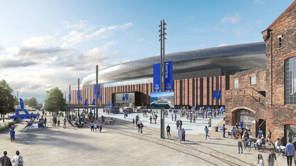 Everton Unveil Updated Designs For Bramley Moore Dock Stadium Bbc News
