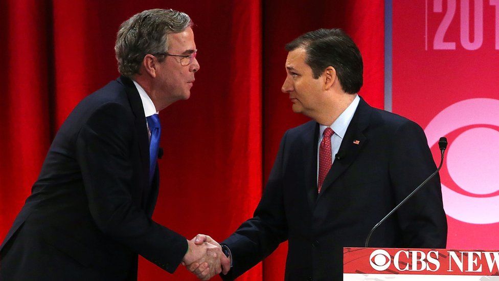 Jeb Bush (left) and Ted Cruz)